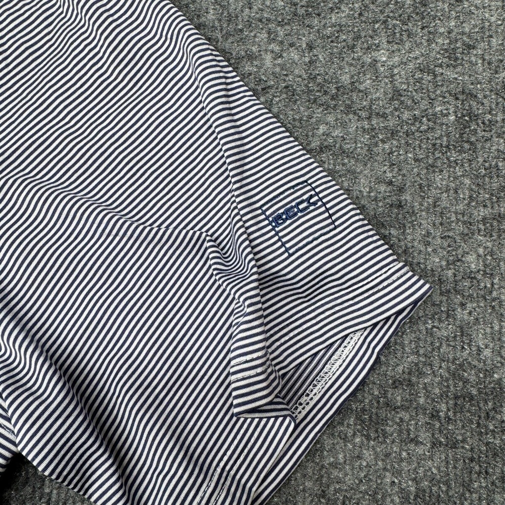 Holderness & Bourne Shirt Men's Large Tailored Fit Golf Polo Blue/White Striped - Picture 4 of 10